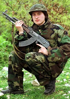 Luljeta Gashi of the Kosovo Liberation Army KLA April 1999