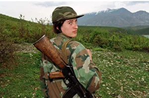 Luljeta Gashi of the Kosovo Liberation Army KLA April 1999