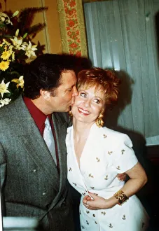 00122 Prints: Lulu singer Variety Club white dress gold earrings celebrates her 25 years in show