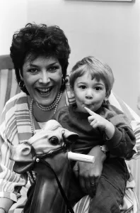 Toddler Prints: Lynda Bellingham at home in north London with her 22-month-old son Michael