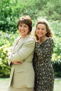 Lynda Bellingham and Julia Sawalha attend a photocall for Faith in the Future