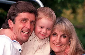 LYNN FAULDS-WOOD AND HUSBAND JOHN STAPLETON WITH SON NICHOLAS STAPLETON IN PHOTOCALL