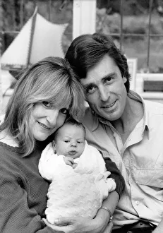 Lynn Faulds - Wood and John Stapleton and New Baby Nicholas. October 1987 P005606