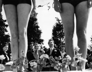 Beauty Prints: Lyons Carnival 1946, Michael Redgrave and Valerie Hobson judge the beauty competition
