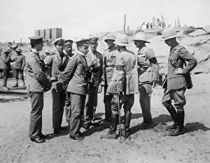Battles And Campaigns Prints: The M. L. O. at Suvla, meeting the Commission of four Russian Officers who visited