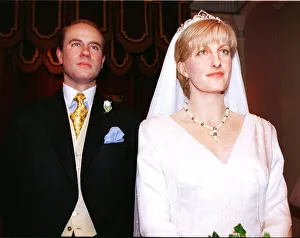 Earl Of Wessex Prints: Madam Tussauds Waxworks June 1999 Prince Edward Earl of Wessex Sophie Rhys