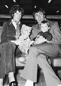 Maggie Smith actress with husband Robert Stephens and son Christopher at Heathrow