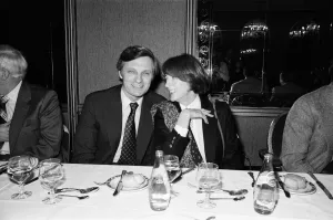 Maggie Smith and Alan Alda pictured at a press conference for the Royal Film Performance