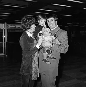 Teddy Bear Prints: Maggie Smith with her husband Robert Stephens and their son Christopher departing