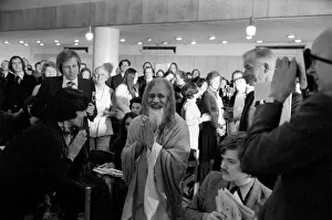 Public Speaking Prints: Maharishi is back in Town: Maharishi Mahesh Yogi at the Press Conference this afternoon