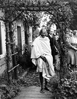 Civil Rights Prints: Mahatma Gandhi seen here during his tour of the Lancaster cotton mills during September