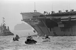 01278 Prints: The main body of the Royal Navy Task force that is going to the Falklands sets sail