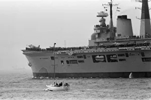 The main body of the Royal Navy Task force that is going to the Falklands sets sail