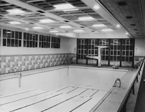 Swimming Pool Prints: The main swimming pool at the new Montague Swimming Baths in Newcastle 27th May 1964