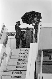 01159 Prints: Her Majesty Elizabeth II and Prince Philip leaving Heathrow Airport for Bahrain