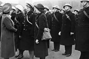 Police Prints: His Majesty King George VI and Queen Elizabeth meet members of the emergency