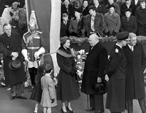 Her Majesty Queen Elizabeth II with the children Prince Charles and Prince Anne