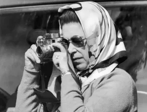 Photography Prints: Her Majesty Queen Elizabeth II taking a picture at the Royal Windsor Horse Trials