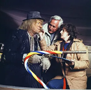 Make Up Artist Prints: A make-up artist touches up Jon Pertwee make-up on the set of Southern Television