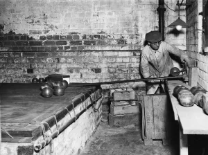 Woods Prints: Making bowls is a fine art. At Messers Clapshaw and Cleave works, Coventry Road