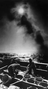 00041 Prints: Making the most of Moon'North Sea Fishermen are unable to trawl for fish