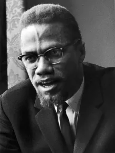 Malcolm X African-American Muslim minister and human rights activist seen here shortly