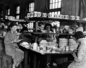 Factories Prints: Maling pottery works, women applying transfers ahead of forthcoming royal coronation of