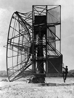 00119 Prints: Man attending a radar station in Britain during the Second World War. Circa 1943