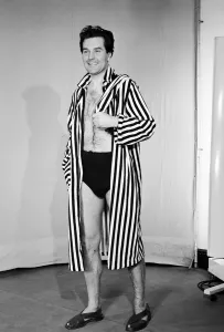 Man in dressing gown c1964