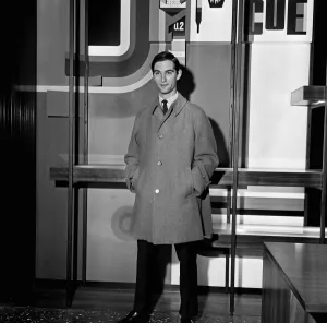 01063 Prints: A man modelling an overcoat. 24th August 1965