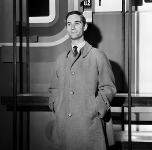 01063 Prints: A man modelling an overcoat. 24th August 1965