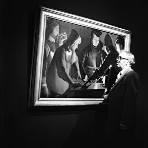 Images Dated 1st January 1973: A man views The Dice Players by Georges de La Tour in Middlesbrough. 1973