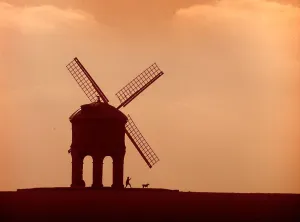 Sails Prints: A man walks his dog at Chesterton Mill, near Leamington Spa