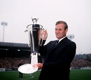 Manager of Leeds United Football Club Don Revie with the Manager of the Year Trophy