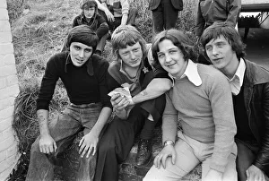 Manchester City football supporters gathered outside the ground before a match