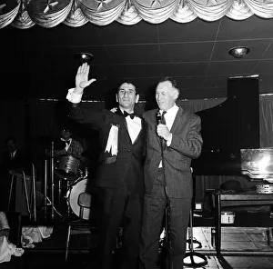 Manchester City football team celebrate in a Manchester club after winning the 1968