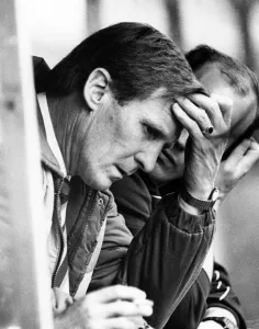 Worried Prints: Manchester City manager feels the pressure of management Circa 1986 P007130