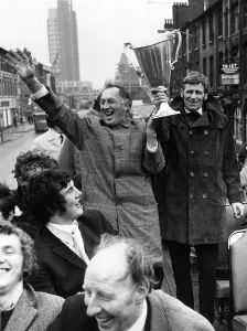 Core93 Prints: Manchester City manager Joe Mercer and Tony Dunne hold aloft the European Cup Winners