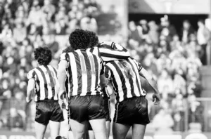 00234 Prints: Manchester City v. Newcastle. February 1984 MF14-11-015 The final score was a two one