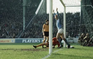Manchester City v Wolverhampton Wanderers league match at Maine Road, 7th October 1972