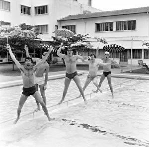 00634 Prints: Manchester pop group Freddie and the Dreamers pictured in Singapore during their world