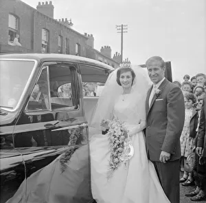 Manchester United and England footballer Bobby Charlton with his bride