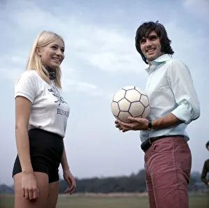 Skills Prints: Manchester United footballer George Best with fiancee Eva Haraldsted