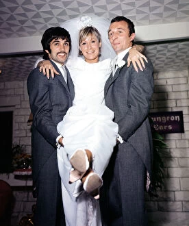 Images Dated 23rd March 2012: Manchester United footballer George Best (left), best man to Manchester City footballer