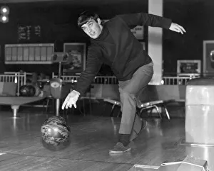 Manchester United footballer George Best at the Top Rank Bowl in Manchester near to