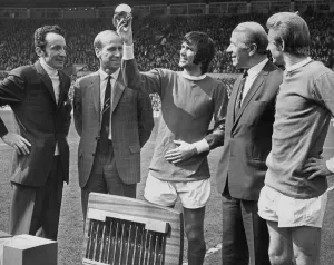 Award Ceremonies Prints: Manchester United footballer George Best receives the 1969 European Footballer of