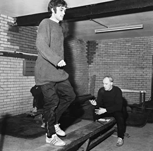 Manchester United footballer George Best during a training session. February 1968