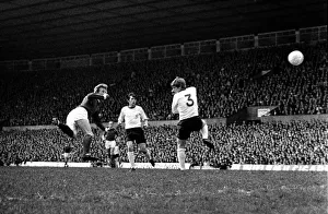 Heading Prints: Manchester United forward Denis Law scores the winning goal with a flying header during