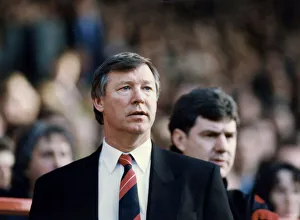 00468 Prints: Manchester United manager Alex Ferguson with assistant Brian Kidd watching the action