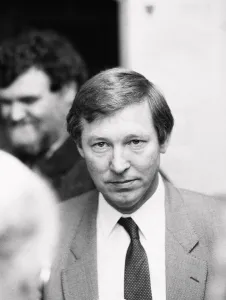 40 50 Years Prints: Manchester United manager Alex Ferguson at the after match press conference following his